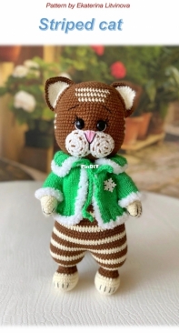 Kat Knit Toys - Ekaterina Litvinova - Striped Cat - Brown version
