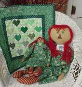 Irish Raggedy Dolls & Doll Quilt.