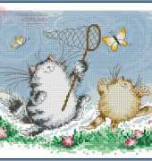 Cats and Butterflies by Margaret Sherry from Cross Stitch Crazy 191 XSD