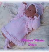 Baby Doll Handknit Designs Frilled Dress Set 10-16 inch doll