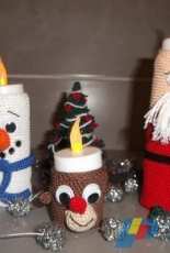 my candles christmas : snowman, santa claus and reindeer