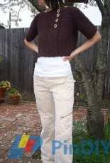 Monica Welle Brown  - Crochet Crop Cardigan - Free