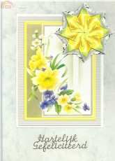 Yellow Easter flowers and Pickwick Card