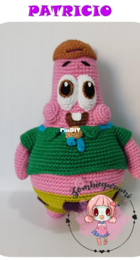 Zombiegurumi - Luisa Contreras - Patrick star - Patricio - Spanish
