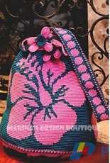 Marinas Design Boutique - Marina G - Hibiscus Shoulder Drawsting Bag