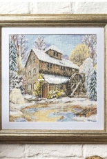 Jasmine Cottage - Winter Watermill by Carol Thornton from Cross Stitch Gold 152 XSD