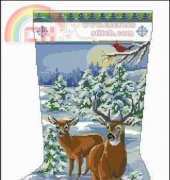 Snowy Forest Evening Stocking from Christmas Stockings in Cross Stitch by Donna Kooler Design