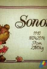 Baby birth announcement for Sonora