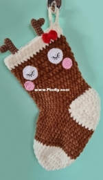 Hobbii Friends - Jennifer Santos - Super Cute Design - 1011-204-9537 - Reindeer Christmas Stocking - Free
