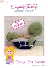 Super Skattig-N°15003-Felting Tony the Turtle /ENG-Dutch-Portuguese