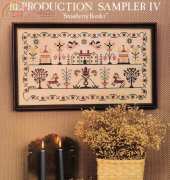 Homespun Elegance 59 Strawberry Border Reproduction Sampler IV