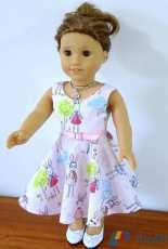 Val Spiers Sews Doll Designs - 50's Circle Dress for 18inch Dolls