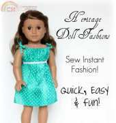 Heritage Doll "Drawstring Dress Pattern" for 18" Doll