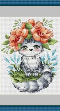 SA-Stitch - Kitten With a Wreath by Alexandra Zamorina /Александра Заморина