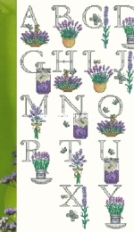 Lavender & Lace ABC from The World of Cross Stitching 148 PCS