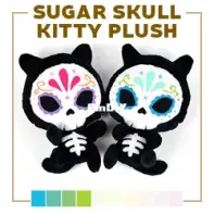 Sew Desu Ne? - Choly Knight - Sugar Skull Kitty Plush - Machine Embroidery Files - Free