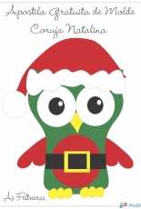 As Feltreiras - Coruja Natalina / Christmas Owl felt Pattern - Portuguese - Free