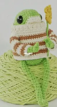 Crochetina - Paulina Cáceres - Little frog with vest - Ranita con Chaleco - Spanish