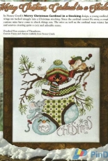 Merry Christmas Cardinal in Stocking from Stoney Creek Collection Autumn 2016