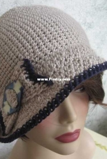 Kallie Designs - Rebecca - Flapper Hat With Bow Trim