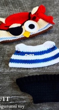 Crochet Wonders Design - Crochet Funny Bear - Olga Kurchenko - Outfit Pirate Owl for Bear