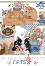 One Can Never Have Too Many Cats from American School of Needlework ASN 3653 Kitty Talk PCS