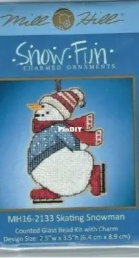 Snowman Snow Globe Beaded Counted Cross Stitch Kit Mill Hill 2019 Ornament  MH161933