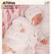 PATONS 4498 - Matinee Coat, Bonnet & Bootees
