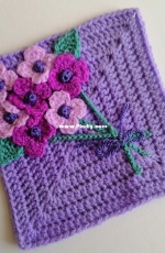 Crochet Makes Cute - Lisa Hooper - Flower Blanket - Bouquet Square - Free