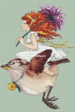 Fairy on A Bird by Ekaterina Volkova