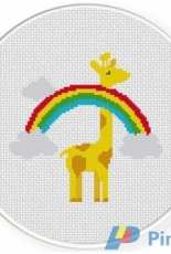 Daily Cross Stitch - Giraffe Over the Rainbow