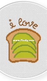 Daily Cross Stitch - I Love Avocado Toast