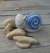 The Birds and Bees- Vicky Lewis- Crocheted and Felted Snail