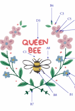 DMC Positive Sayings - Queen Bee  - Free