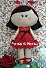Panos & Planos - Alice Moreira - Joaninha - Ladybug - Soft Doll -Felt pattern- Portuguese - Free