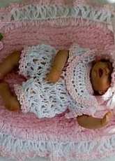 Cheryls Crochet -D12 Sweetheart Romper for a 5 inches doll