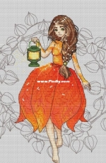 Girl with a Bunny Cross Stitch Pattern, code NM-133 Nadezhda Mashtakova