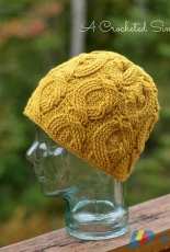 A Crocheted Simplicity - Jennifer Pionk - Cascading Cables Beanie