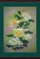 Ribbon embroidery - Chrysanthemums