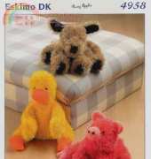 Stylecraft Eskimo DK- 4958-Dog,Pig and Duck Toys