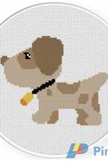 Daily Cross Stitch - Cute Brown Dog