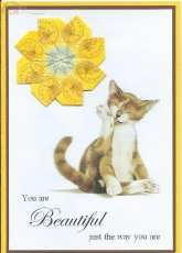 Cat and Tea rose Card