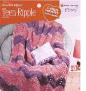 Coats and Clark Red Heart  LW1474 Crochet Afghan - Teen Ripple