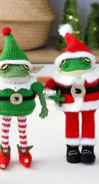 My Crochet Wonders - Marina Chuchkalova - Santa and Elf Costumes for Hugo Frog