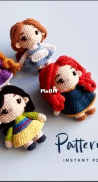 Crochet Princess Doll, Amigurumi Disney Doll, Crochet Disney Princess, -  amiguworld