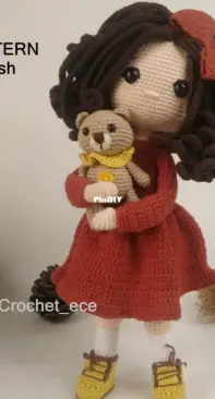 Crochet pattern Amigurumi doll Sophia and little fox Lucky