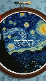 Harp Seal Cross Stitch - Starry Night