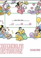 Vervaco 70.914 Disney babies birth sampler pcs
