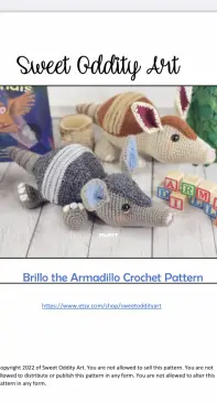 Sweet Oddity Art - Carolyne Brodie - Brillo the Armadillo