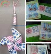 Windmill Mobilephone straps from cross stitch
